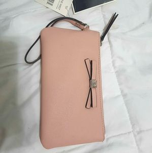 NINE WEST Blush Clutch Wristlet w Bow NWT